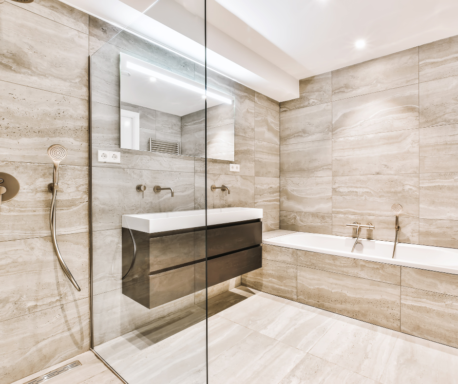 The restroom is clean and prepared for use.