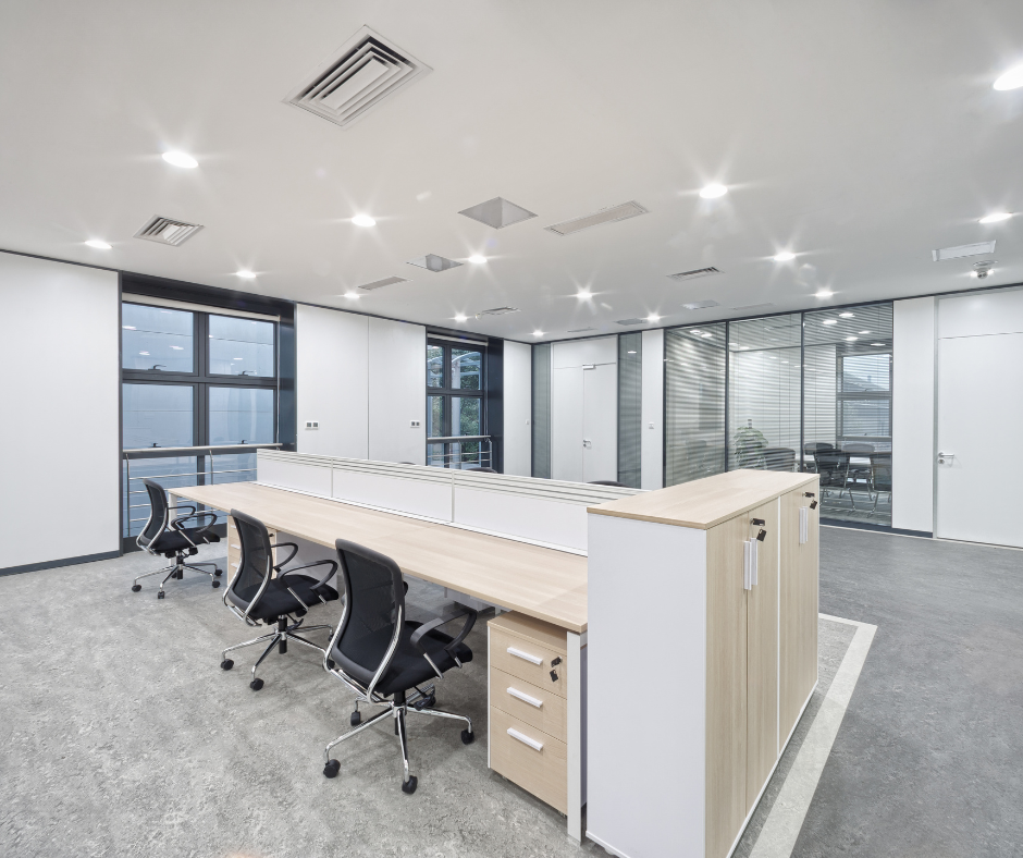 office thoroughly cleaned to a pristine condition