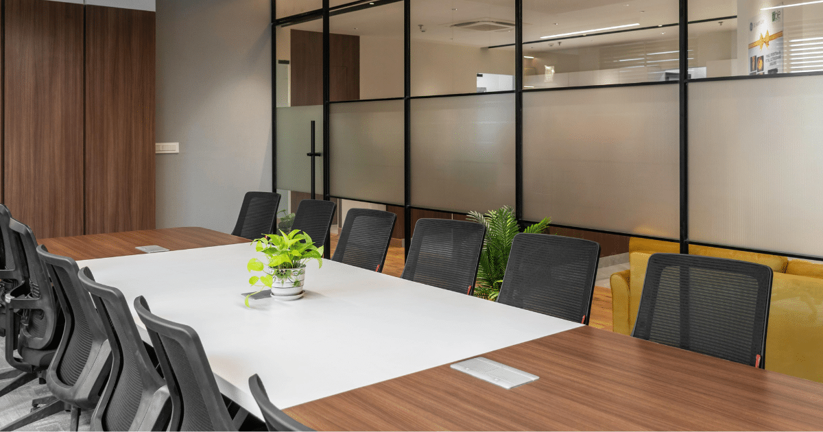 Office conference table cleaned and comfortable