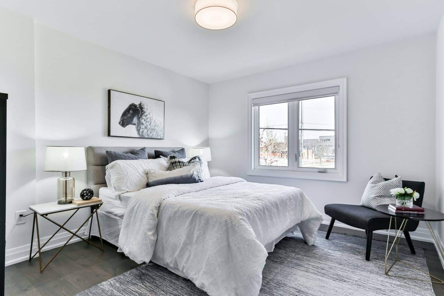 Bedroom, comfortable and cleaned after being remodeled
