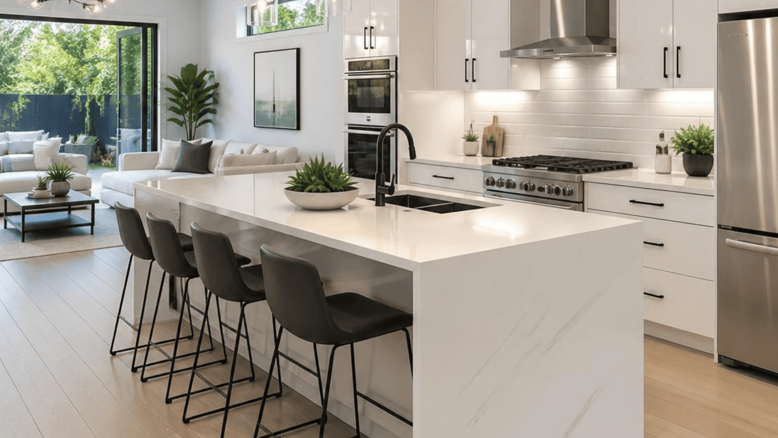 home kitchen, organized and clean